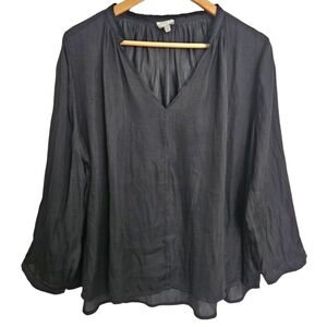 dRA black‎ flowy v-neck blouse